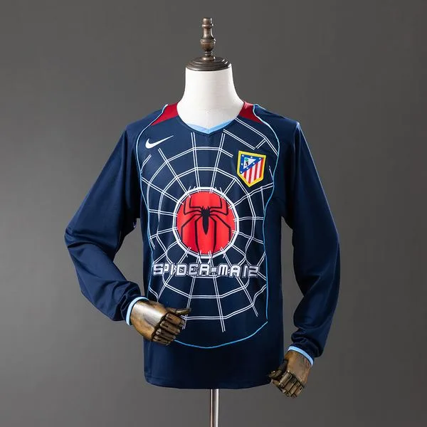 Camiseta de fútbol Atlético Madrid 2004/05 VISITANTE MANGA LARGA VERSION FAN